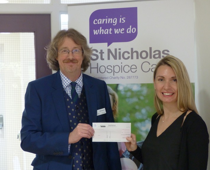 Adams Harrison Presents Cheque to St Nicholas Hospice in Haverhill